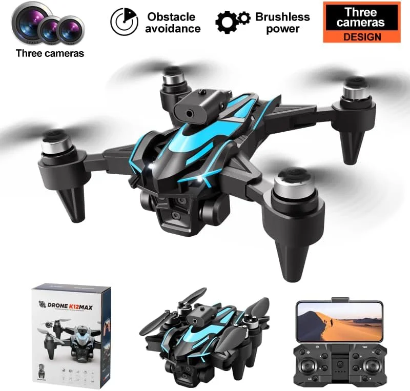 پهپادهای سری K مدل DKH برای جوانان و بزرگسالان با دوربین دوگانه، صفحه نمایش روی ریموت، ضبط با کیفیت بالا (چند رنگ)