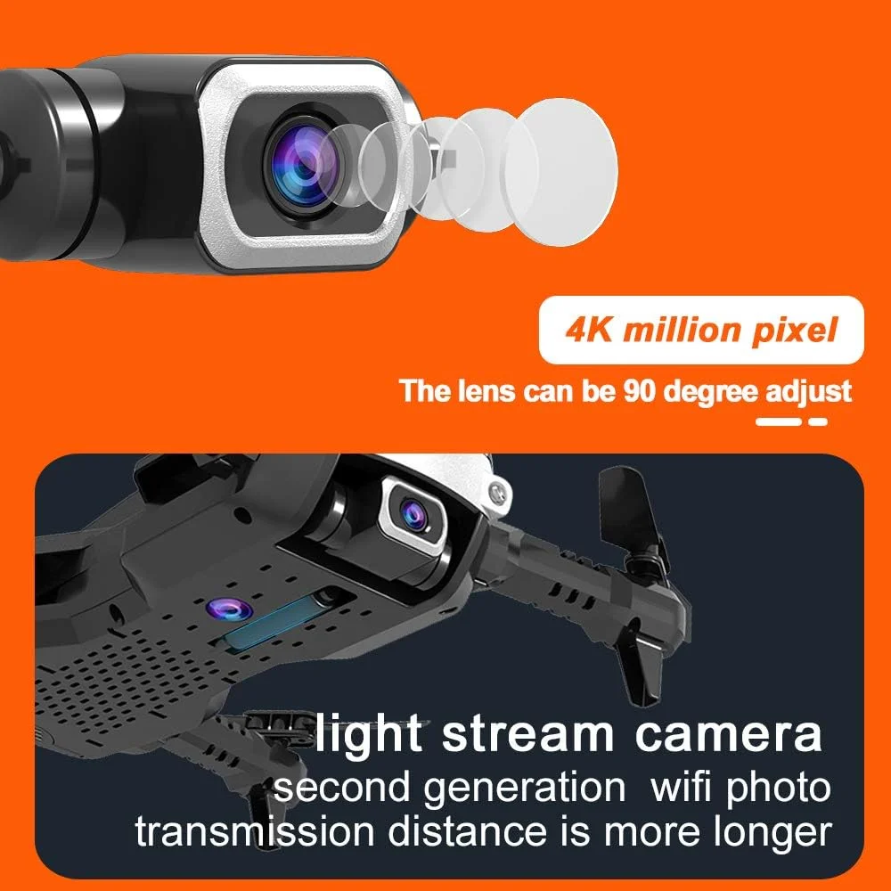 کوادکوپتر تاشو چند منظوره وای فای با دوربین حرفه ای 4K HD و زاویه دید گسترده، حالت نگهدارنده ارتفاع، هلی کوپتر کنترلی اسباب بازی