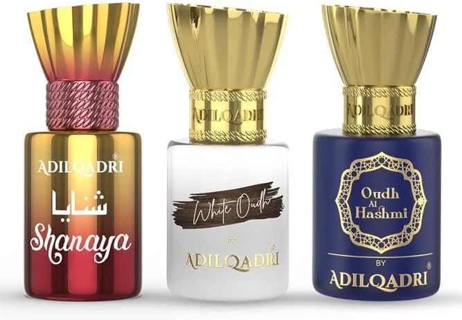 مجموعه عطر عود سفید شانایا و عود الهاشمی عادل قدری | رایحه ای قوی مردانه عربی فرانسوی و رایحه شیرین عربی | عطر رولی غیر الکلی ماندگار برای مردان و زنان | بسته 3 عددی - 5.5 میلی لیتر