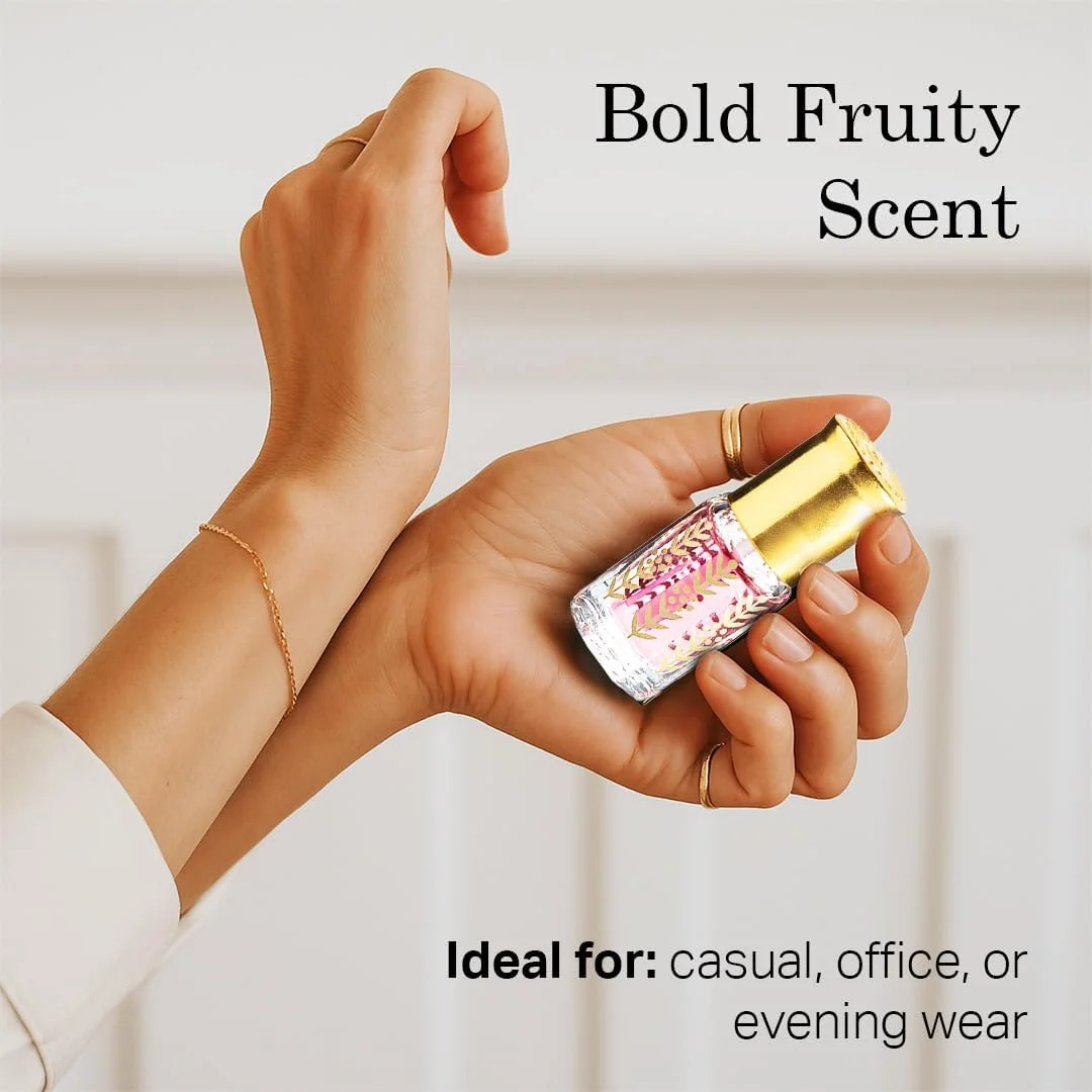 عطر روغنی مشک انار نوال - رایحه میوه ای جسورانه، ترکیبی از انار شیرین با ته رنگ های عمیق، عطر عطار ماندگار و یونیسکس برای آقایان و بانوان، 3 میلی لیتر