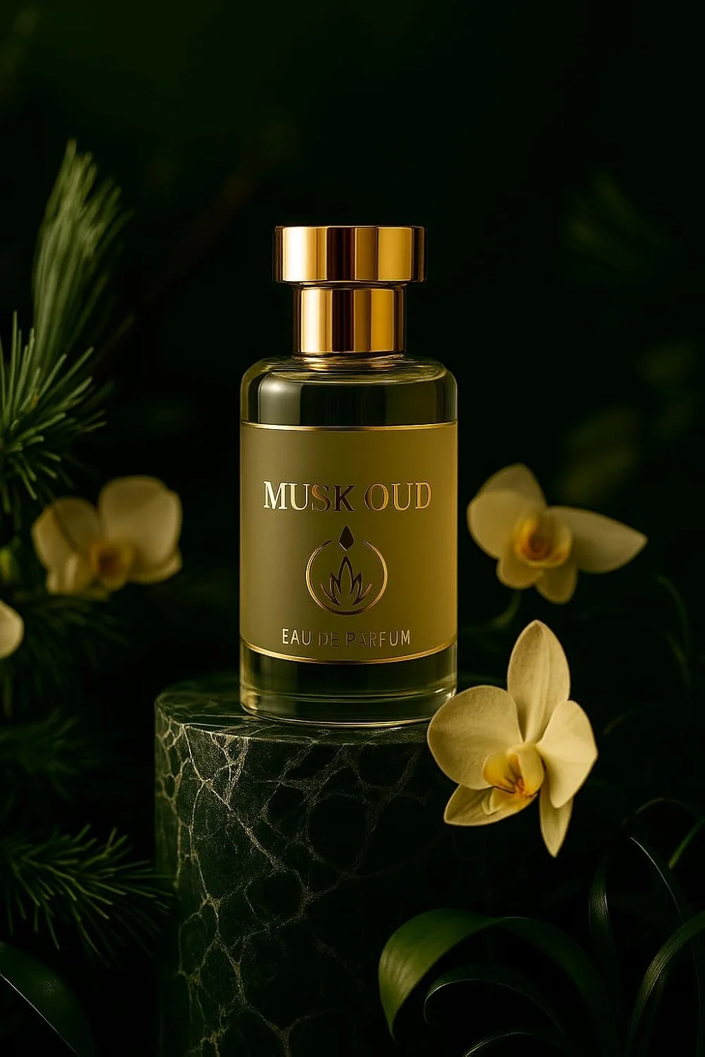 ادو پرفیوم مشک عود، 50 میلی لیتر، عطر شرقی унисекс با رایحه های چوبی-شیرین، بطری شیشه ای ممتاز