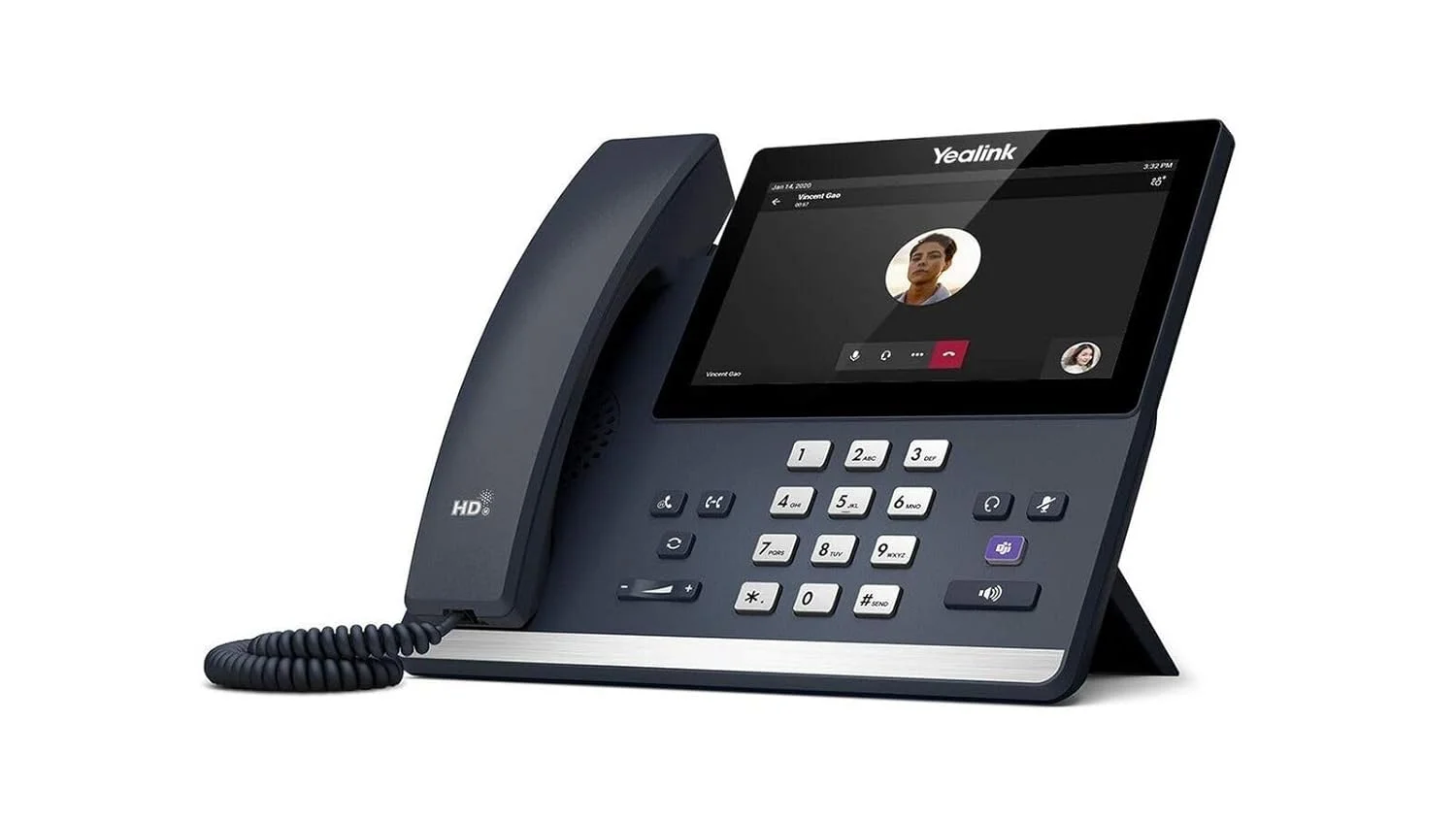 تلفن تحت شبکه رومیزی یالینک مدل MP56-TEAMS Edition با صفحه نمایش لمسی 7 اینچی، PoE (بدون آداپتور برق)