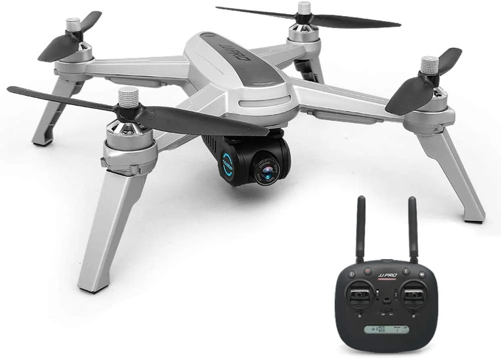 پهپاد حرفه ای با دوربین 1080P وای فای FPV موتور براشلس حفظ ارتفاع هواپیمای چهار محوره موقعیت یابی GPS پرواز 16 دقیقه