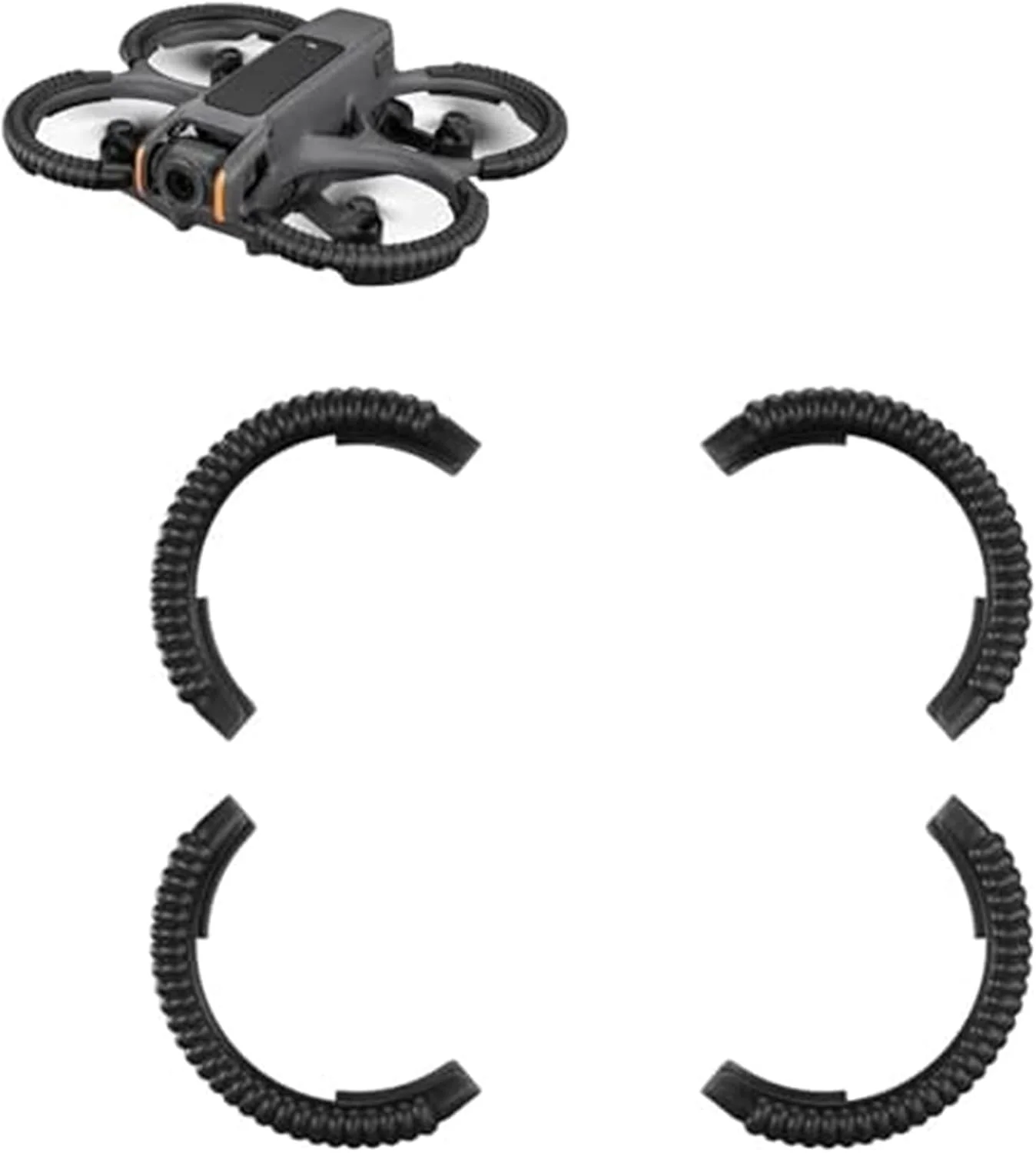 محافظ پروانه ضد برخورد، برای DJI، پوشش های محافظ پروانه پهپاد AVATA2 حلقه سپر محافظ فلورسنت پوسته محافظ TPU (مشکی)