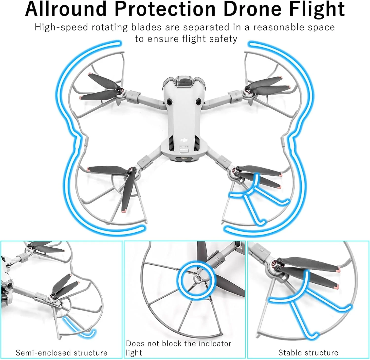 مجموعه لوازم جانبی مینی 4 پرو: شامل پروانه ها، محافظ پره، پایه فرود، محافظ گیمبال، افزایش دهنده ارتفاع پایه، نگهدارنده پروانه، بند و پوشش لنز برای مجموعه لوازم جانبی پهپاد DJI Mini 4 Pro