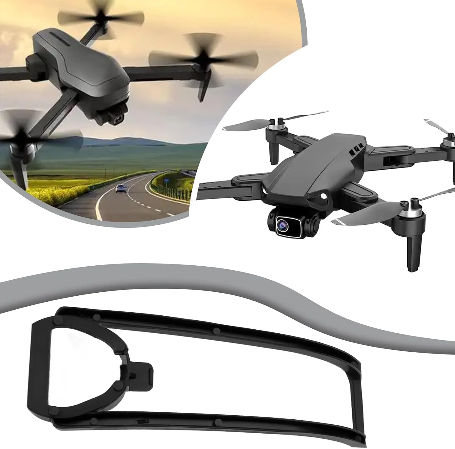 محافظ ملخ حرفه ای 8 عددی مناسب برای کوادکوپتر Z908 Pro، طول 7.7 سانتی متر، مشکی