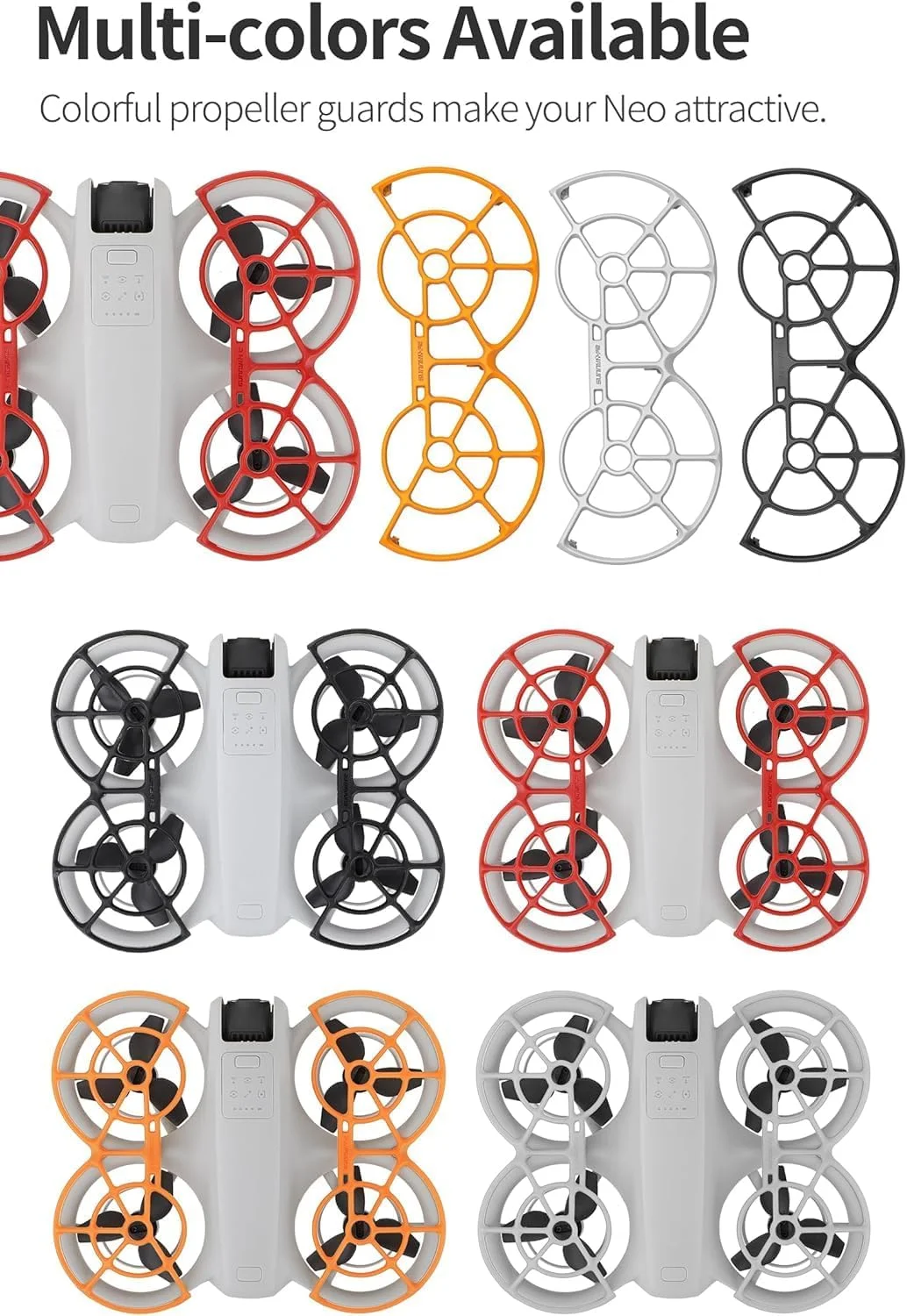 محافظ پروانه برای پهپاد DJI Neo، محافظ سپر ضربه گیر ضد برخورد 360 درجه محافظ پروانه مقاوم در برابر ضربه برای لوازم جانبی DJI Neo (نارنجی)