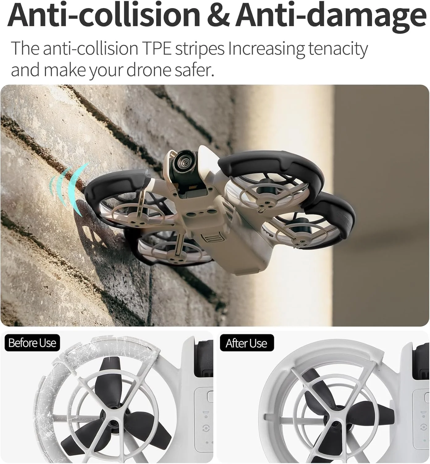 محافظ پروانه برای DJI Neo، حلقه محافظ ضربه گیر پروانه های پهپاد، ضد برخورد، پوشش ضربه گیر TPU