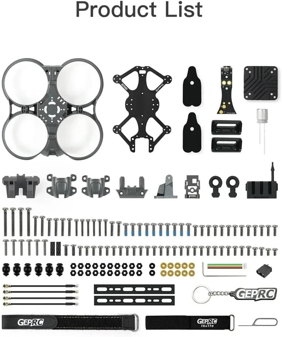 کیت فریم فیبر کربنی GEP-CT25 Cinebot 25 با فاصله بین دو محور 115 میلی‌متری برای کوادکوپترهای سینه‌وپ RC FPV و لوازم جانبی پهپاد (GEP-CT25 خاکستری)