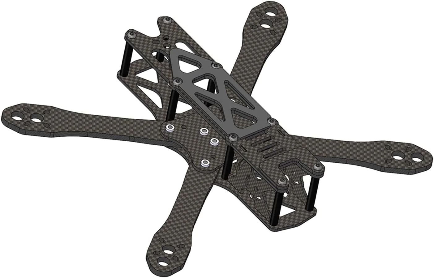 کیت فریم کوادکوپتر مسابقه ای FPV، مناسب برای موتورهای 2205، 2306 و پروانه های 5045، بازوهای فریم 4 میلی متری و اندازه 225 میلی متری