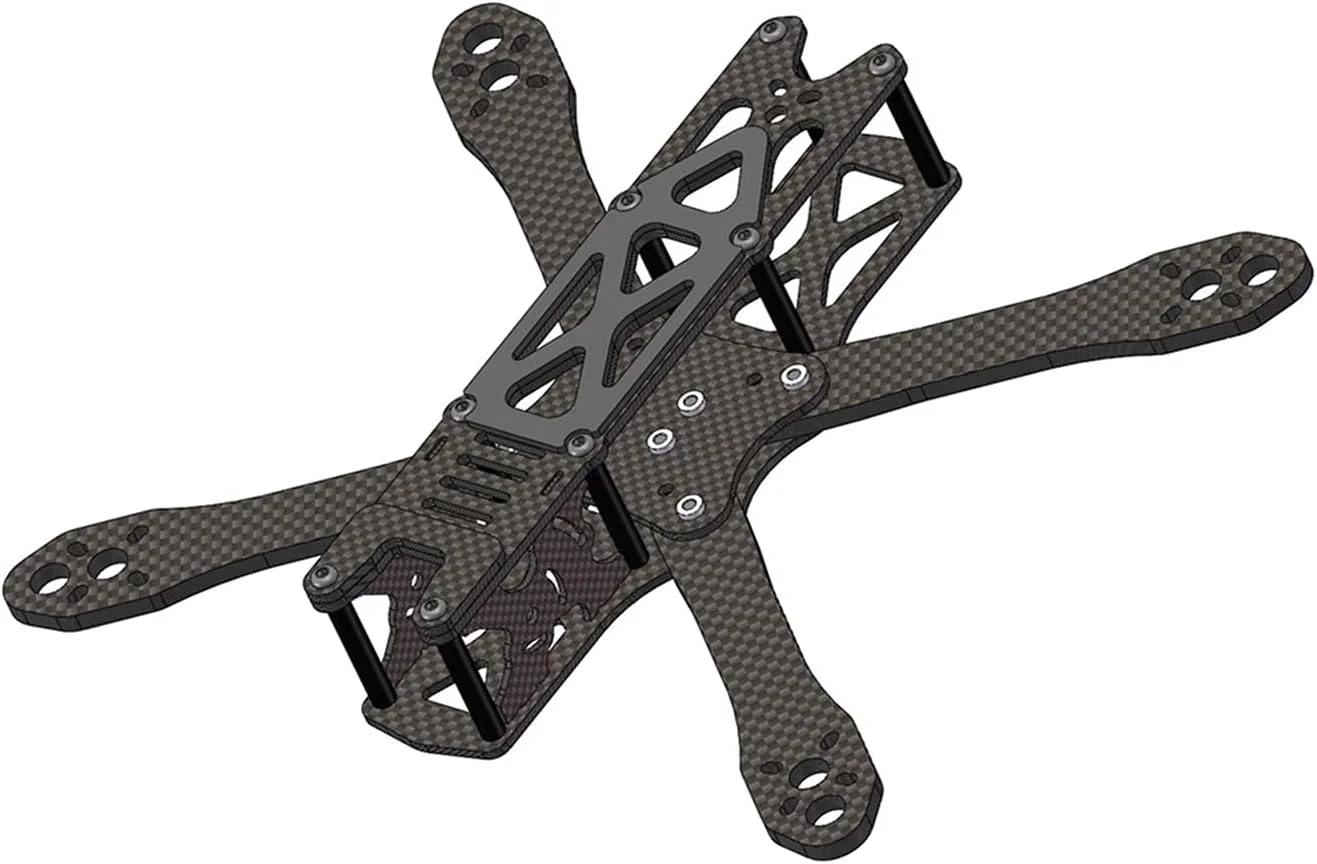 کیت فریم کوادکوپتر مسابقه ای FPV، مناسب برای موتورهای 2205، 2306 و پروانه های 5045، بازوهای فریم 4 میلی متری و اندازه 225 میلی متری