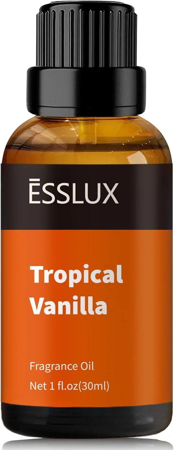 روغن معطر وانیل استوایی، روغن اسانس تکی بزرگ ESSLUX 30 میلی لیتر، رایحه های شمع سازی، روغن های معطر برای خانه برای دیفیوزر، صابون، عطر، مرطوب کننده