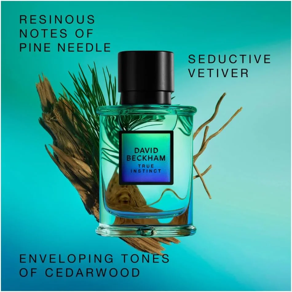 دیوید بکهام True Instinct ادو پرفیوم مردانه، عطر چوبی کهربایی، رایحه فریبنده، بطری شیک 75 میلی لیتر