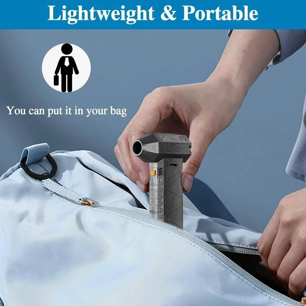 دمنده جت توربو کوچک 3 در 1 TECHVIDA، دمنده خشک کن جت قابل حمل 130000 دور در دقیقه با سرعت قابل تنظیم، دمنده فن جت بی سیم دستی برای خودرو، مبل، صفحه کلید، کامپیوتر