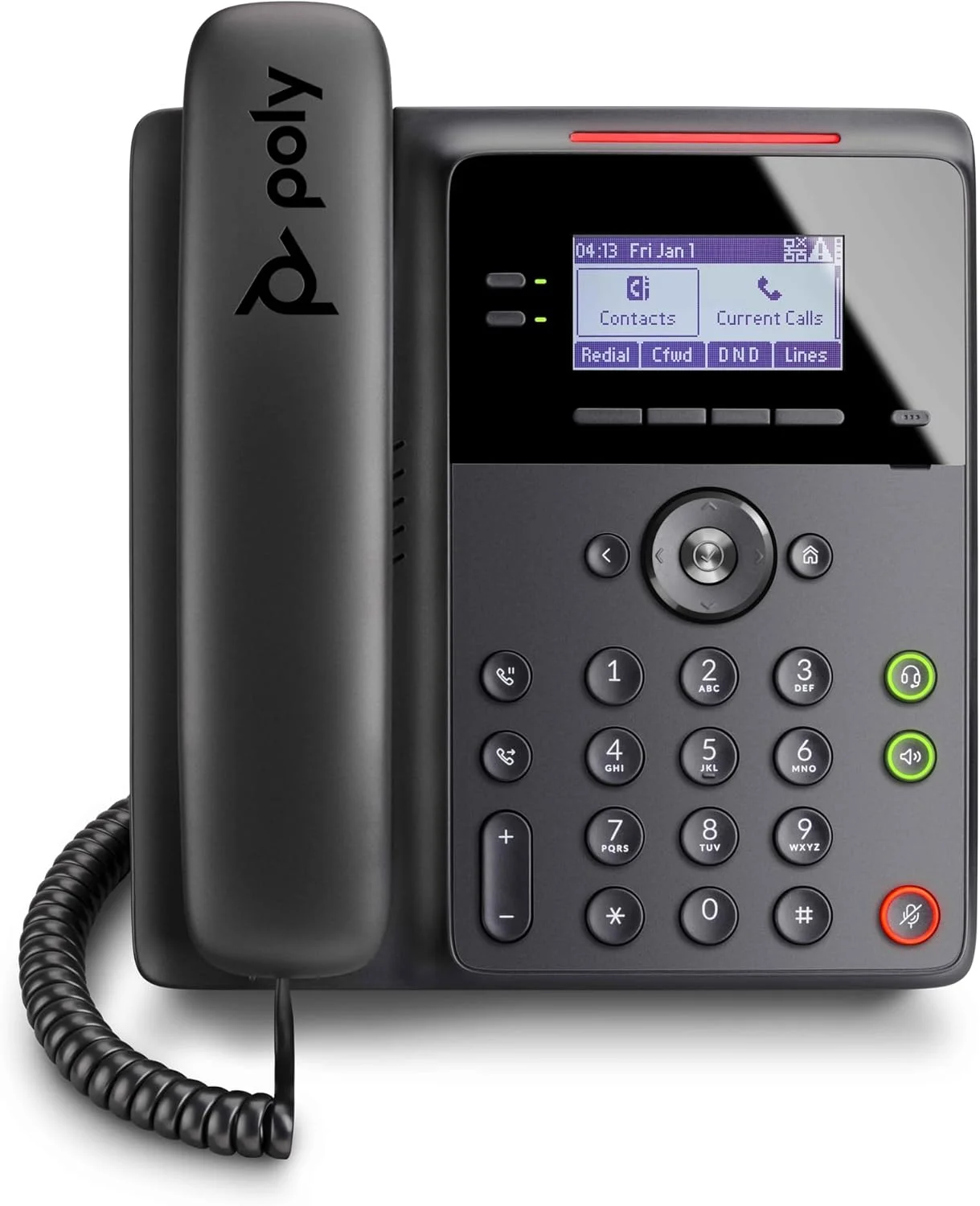 تلفن رومیزی تحت شبکه Poly Edge B30، PoE (Polycom) - Open SIP - اتصال به 16 خط - تغذیه از طریق اترنت - فناوری Acoustic Fence - پورت های هدست RJ9 و 3.5 میلی متری - کلیدهای دارای نور پس زمینه در مکان های مورد نیاز