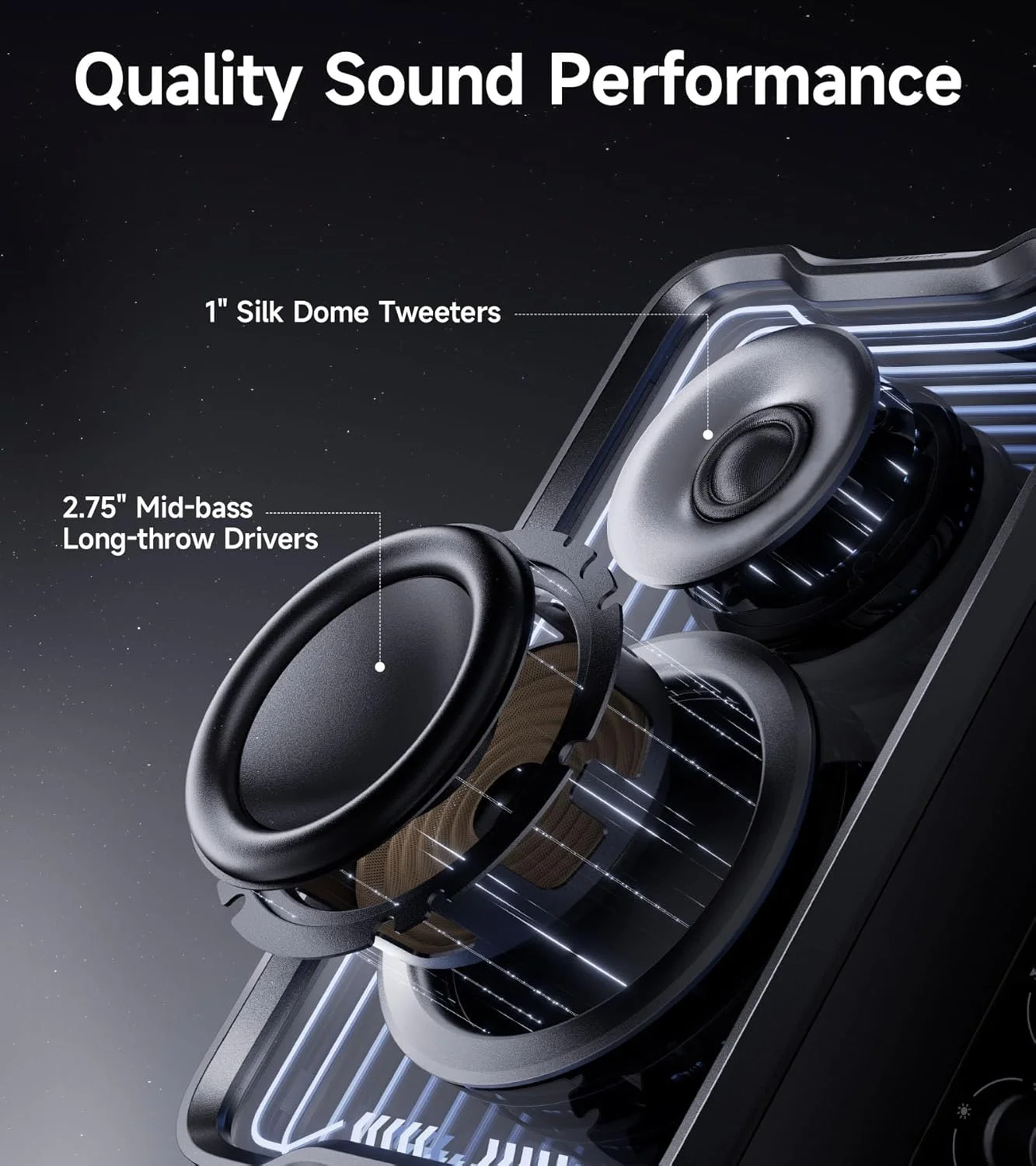 اسپیکر رومیزی اکتیو 2.0 Edifier QR30، اسپیکرهای بلوتوثی V5.4 کامپیوتر، اسپیکر قفسه کتاب بی سیم، 30 وات (RMS)، ورودی سیمی AUX 3.5 میلی متری و USB-A، جلوه های نور پویا، کنترل برنامه، سفید