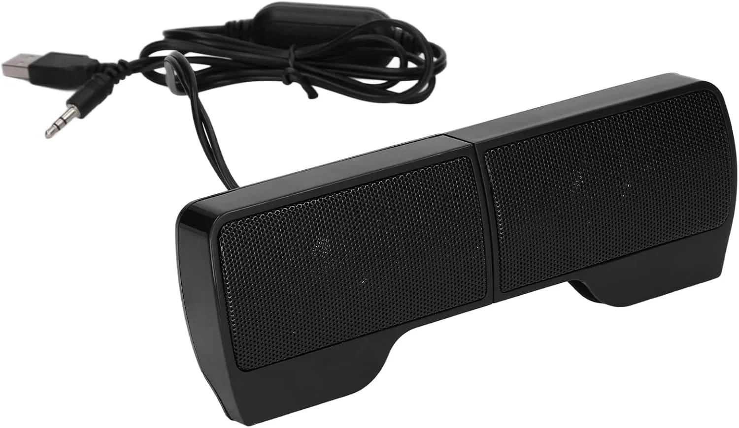 اسپیکر استریو ساندبار مانیتور سیم دار USB Haofy با گیره/نگهدارنده صفحه نمایش، بیس فوق العاده بدون نویز، صرفه جویی در فضای میز، اتصال آسان، سازگار با دستگاه های مختلف، مناسب برای کامپیوتر رومیزی