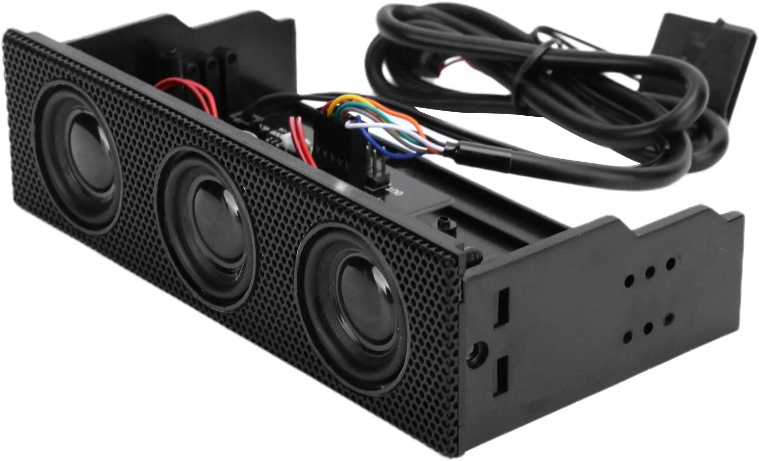 اسپیکر استریو فراگیر پنل جلویی کامپیوتر، میکروفون داخلی برای کیس کامپیوتر، اسپیکر بادوام برای علاقه مندان به موسیقی، مدل STW-9005 سایز 5.25 اینچ