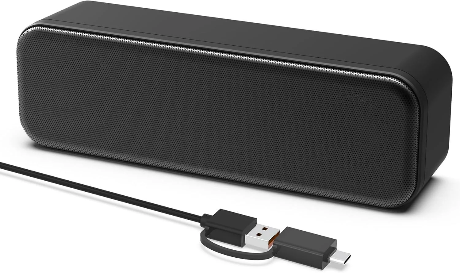 اسپیکر USB برای کامپیوتر/لپ تاپ با صدای استریو و بیس تقویت شده - مینی ساندبار قابل حمل برای کامپیوترهای ویندوزی، کامپیوترهای رومیزی و لپ تاپ ها