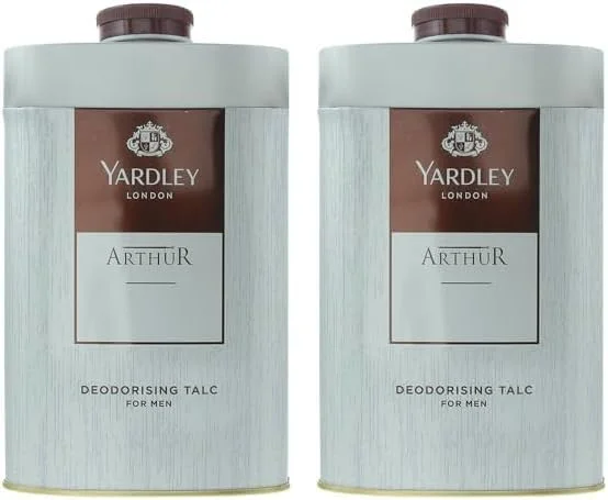 پودر تالک معطر بدن مردانه یاردلی لندن آرتور - 250 گرم، طراوت ماندگار، محافظت در برابر بو و رایحه مردانه (بسته 2 عددی)