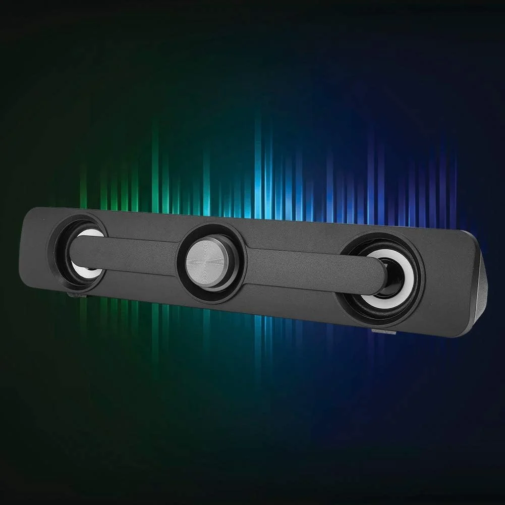 اسپیکر کوچک حرفه ای با لرزش بیس برای کامپیوتر لپ تاپ، اسپیکر نوت بوک 2.0 کاناله برای دوستداران موسیقی، مشکی/سفید (مشکی)