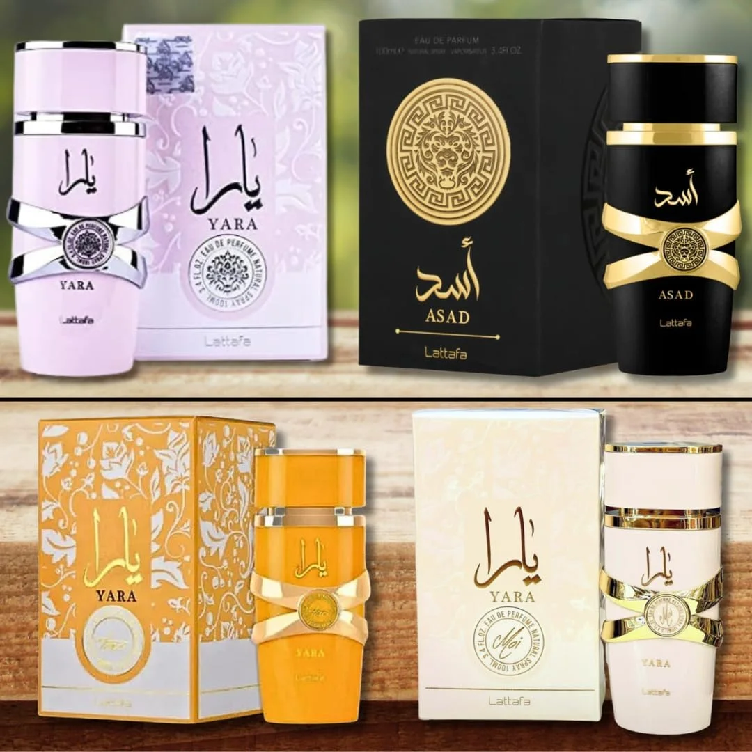 ست هدیه ادو پرفیوم 4 عددی Lattafa Unisex (یارا زنانه + یارا من زنانه + یارا توس زنانه + اسد مردانه) 100 میلی لیتر