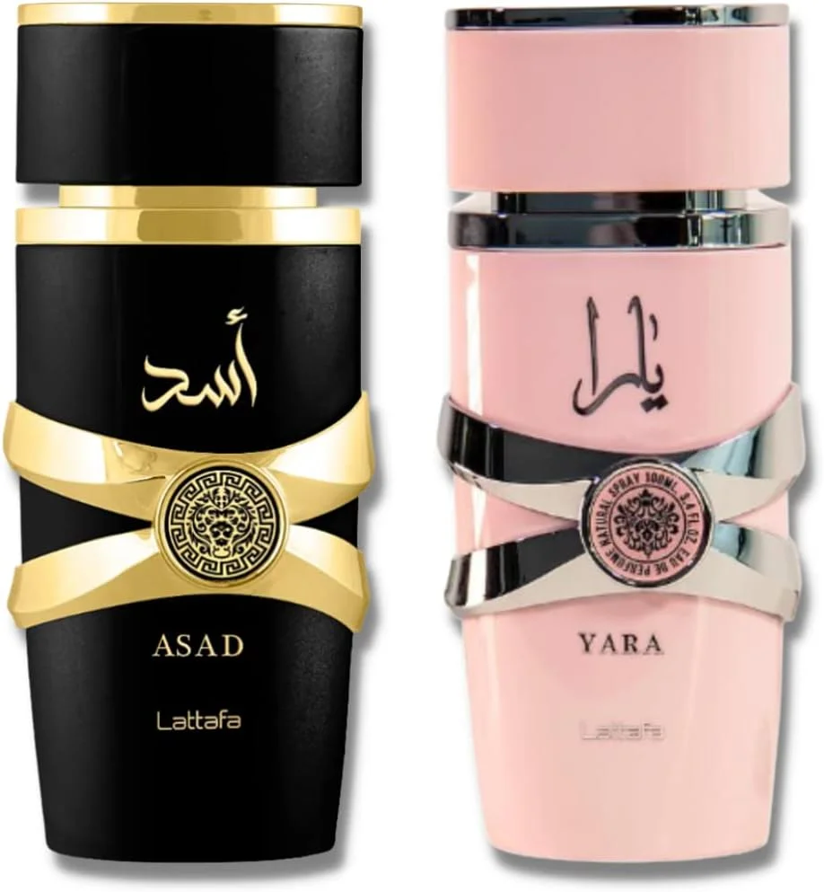ست هدیه ادو پرفیوم 2 عددی Lattafa унисекс (Asad for Men + Yara for Women) 100 میلی لیتر