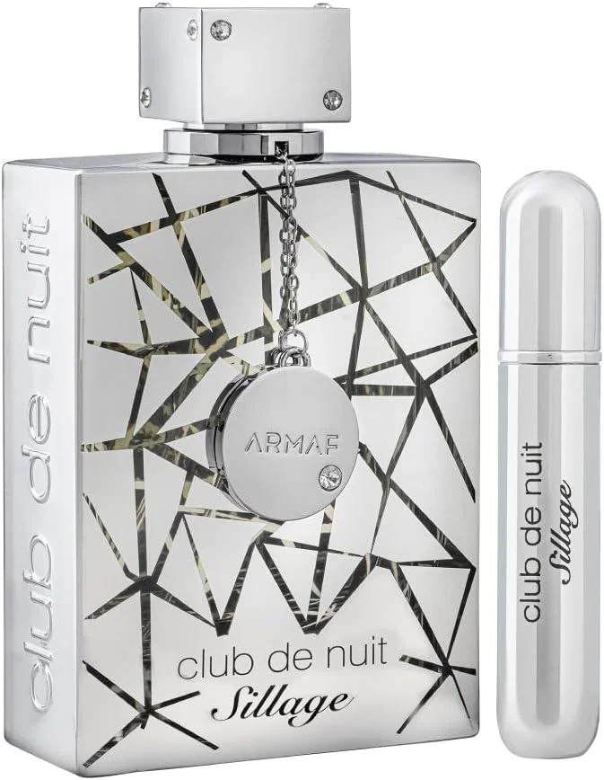 ادکلن مردانه آرماف کلاب دی نایت سیلاج نقره ای 250 میلی لیتر + مینی پر کننده مجدد، عطر مردانه، رایحه گلی تازه لوکس ماندگار، رایحه مشک چوبی با ترنج، رز، یاس