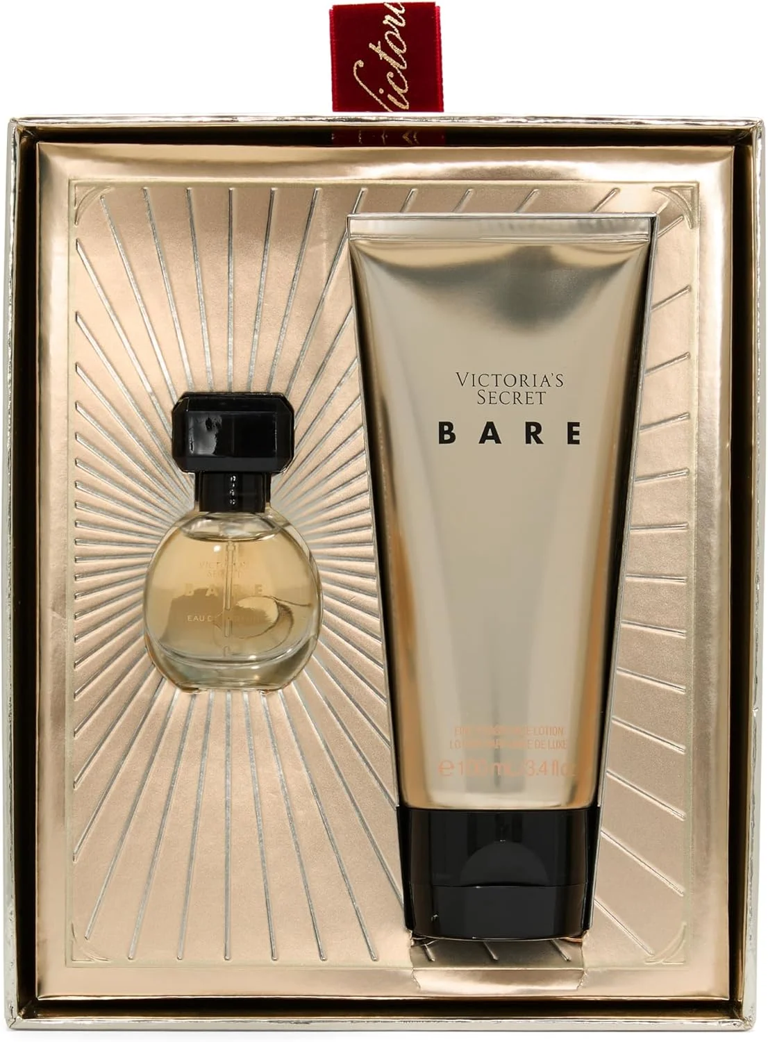 مجموعه هدیه دوتایی عطر کوچک ویکتوریا سکرت Bare، ادو پرفیوم و لوسیون مسافرتی