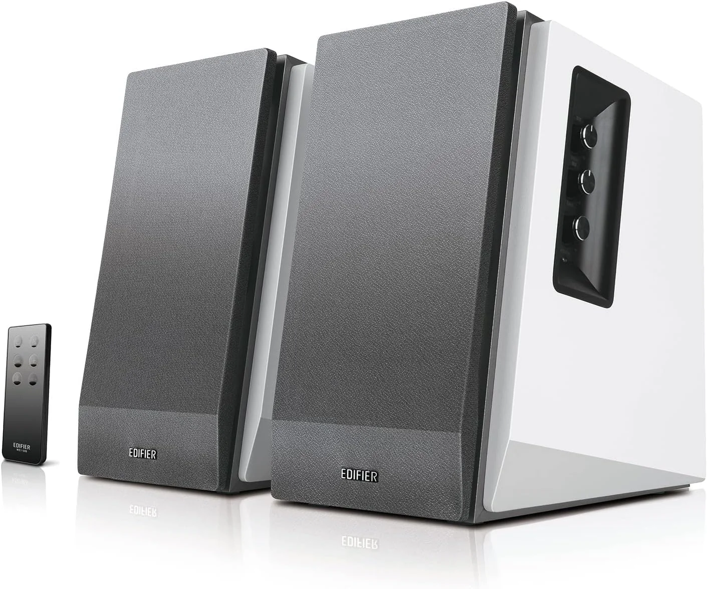 اسپیکرهای قفسه کتابی اکتیو Edifier R1700BT مانیتورهای استودیویی میدان نزدیک، سیستم بلندگوی 2.0 با محفظه چوبی 66 وات RMS - سفید