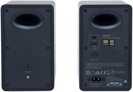 اسپیکرهای رومیزی جمع و جور Edifier M60 2.0، برای کامپیوتر/لپ تاپ، بلوتوث نسخه 5.3، USB C و AUX 3.5 میلی متری، دارای گواهینامه Hi-Res Audio Wireless، توان خروجی 66 وات RMS، مناسب برای موسیقی و بازی، همراه با پایه، رنگ مشکی اسپیکرهای رومیزی جمع و جور Edifier M60 2.0، برای کامپیوتر/لپ تاپ، بلوتوث نسخه 5.3، USB C و AUX 3.5 میلی متری، دارای گواهینامه Hi-Res Audio Wireless، توان خروجی 66 وات RMS، مناسب برای موسیقی و بازی، همراه با پایه، رنگ مشکی