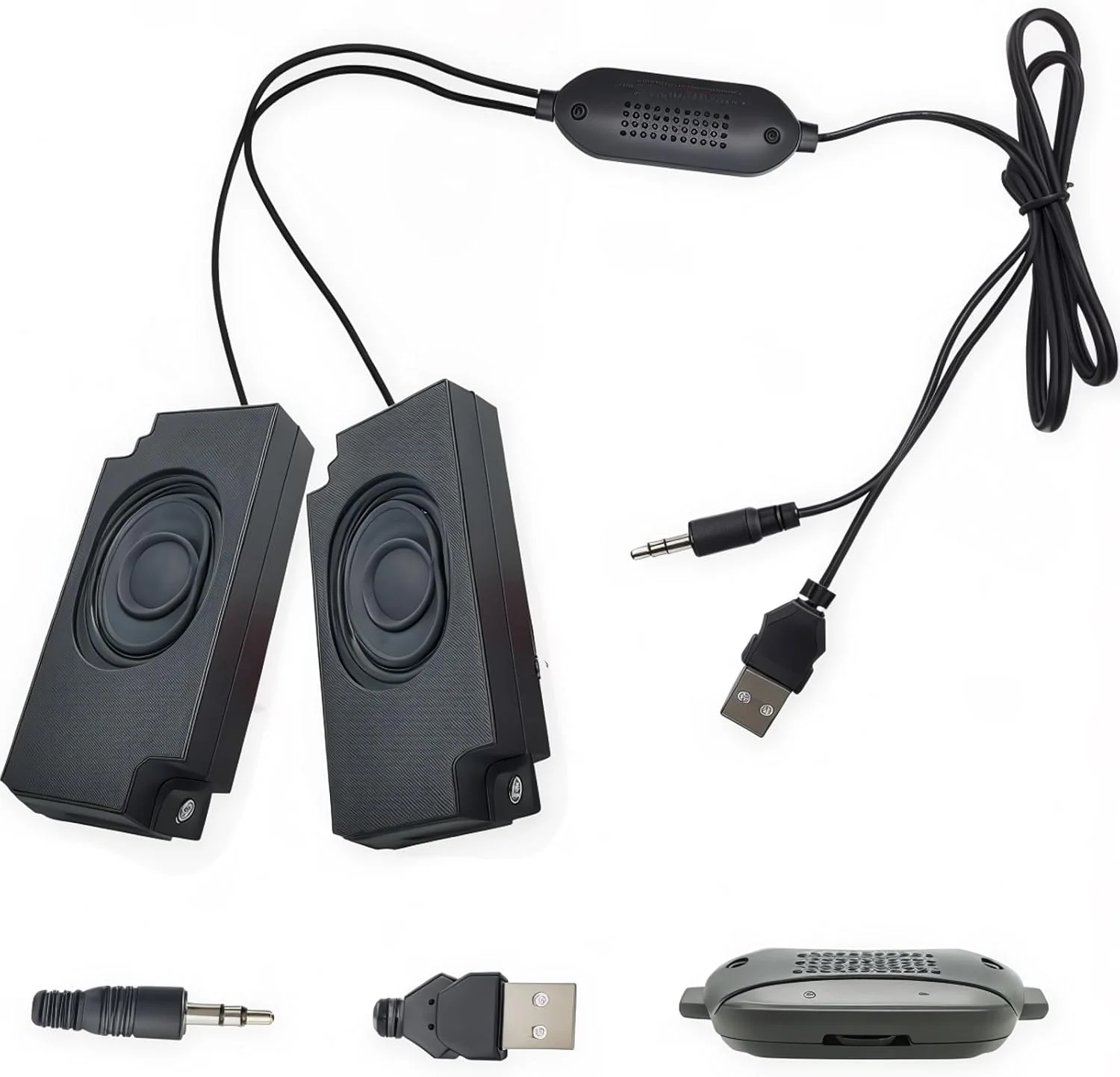 اسپیکر مینی CTRICALVER 3W 8 اهم، اسپیکر بیس قوی 3 وات 8 اهم پورت برق USB 5 ولت پورت صوتی 3.5 میلی متری طول کابل 1.5 متر، مناسب برای کامپیوتر، صوتی خودرو، تجهیزات تلویزیون و سایر دستگاه های الکترونیکی