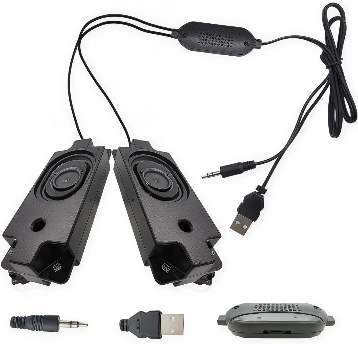 اسپیکر حفره‌ای CTRICALVER 3W 8 اهم، پورت برق USB 5 ولت، باس، 3 وات، مناسب برای کامپیوتر، صوتی خودرو، تلویزیون و سایر دستگاه‌های الکترونیکی، پورت برق USB طول کابل پورت صوتی 3.5 میلی‌متری 1.5 متر