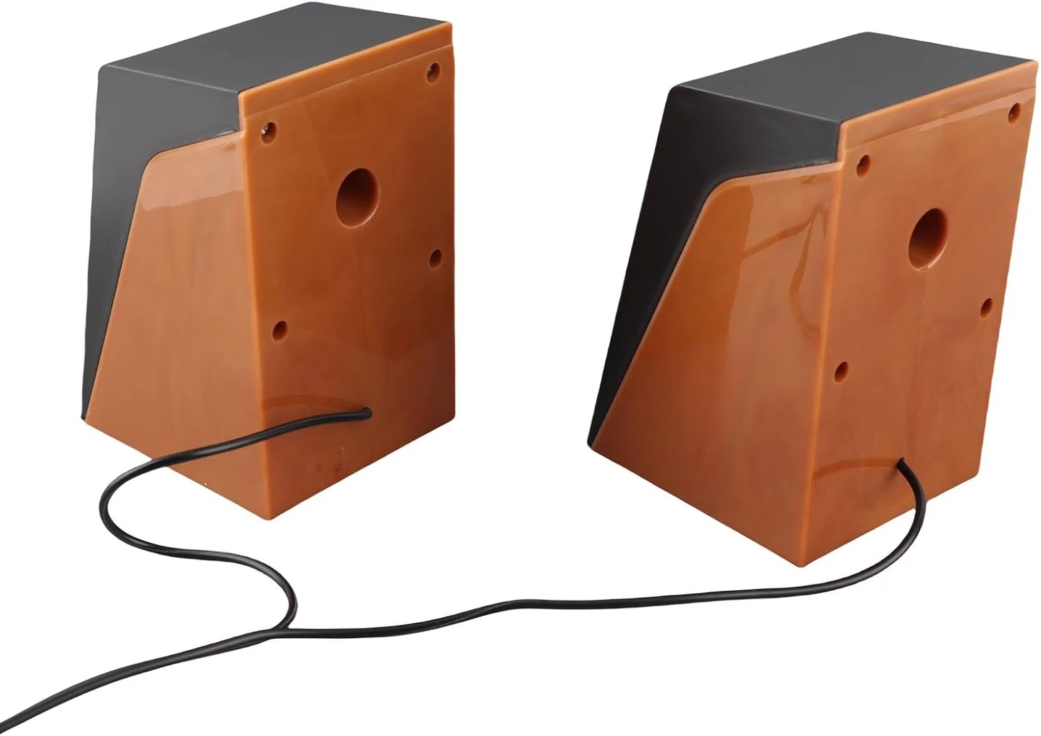 اسپیکرهای سیمی لپ تاپ Cryfokt، اسپیکرهای کامپیوتر صدای باس عمیق رنگ چوبی اعوجاج کم HiFi برای کامپیوترها و تلفن ها