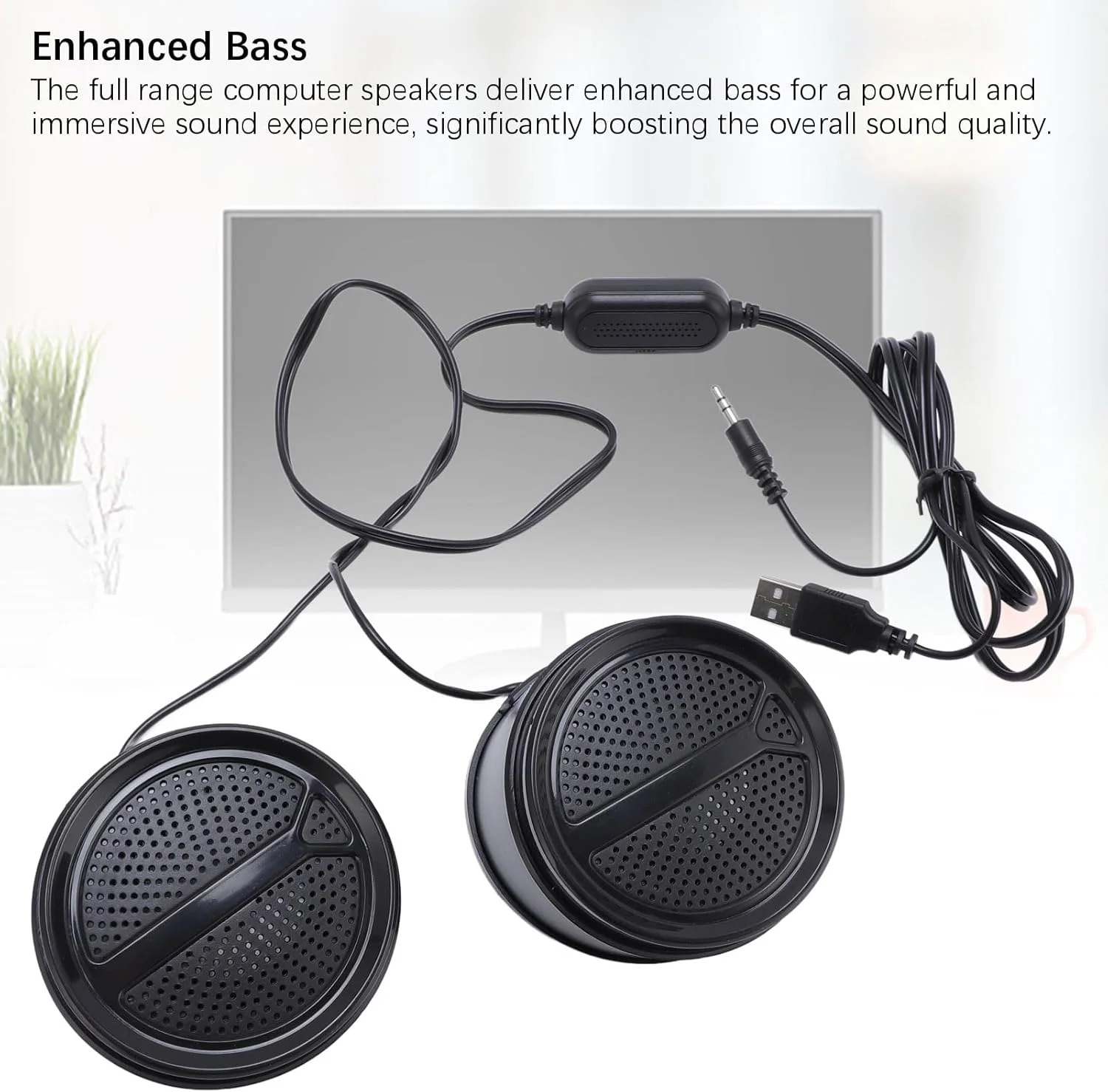 اسپیکر کامپیوتر Cryfokt، کنترل صدا USB2.0، صدای HiFi برای تلویزیون (غیر نورانی) اسپیکر کامپیوتر Cryfokt، کنترل صدا USB2.0، صدای HiFi برای تلویزیون (غیر نورانی)