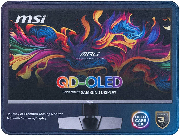 پد ماوس گیمینگ MSI با طراحی QD-OLED، ابعاد 29.4 x 22.4 x 0.5 سانتی متر