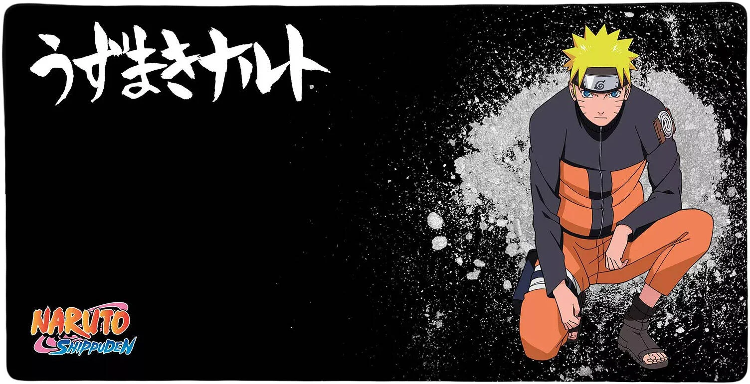 ماوس پد Konix Naruto، سطح 32 در 26 سانتی متر، لبه های صاف برش لیزری و خطوط بافته شده، پایه لاستیکی، XXL مشکی و نارنجی | 68795