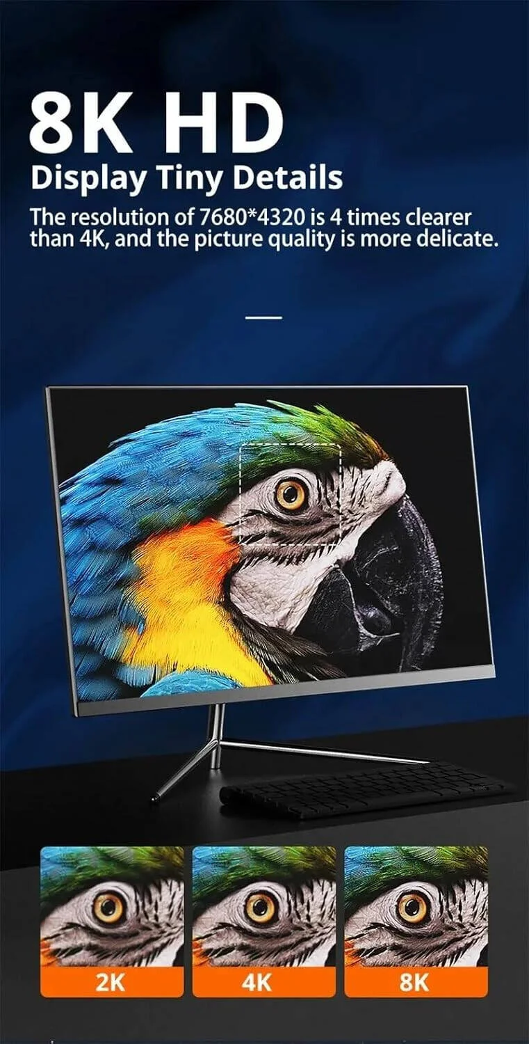 کابل HDMI 2.1 ABIN، سرعت فوق العاده بالا، 4K 120Hz 8K 60Hz، 48Gbps، HDR10+ Dolby Atmos، HDCP2.3، سازگار با Mac RTX4090، PC، HDTV، PS5، Xbox، 1 متر (3.3 فوت) | QXK3C086 کابل HDMI 2.1 ABIN، سرعت فوق العاده بالا، 4K 120Hz 8K 60Hz، 48Gbps، HDR10+ Dolby Atmos، HDCP2.3، سازگار با Mac RTX4090، PC، HDTV، PS5، Xbox، 1 متر (3.3 فوت) | QXK3C086