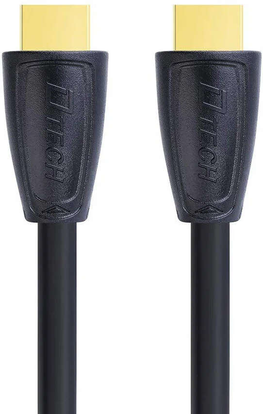 کابل HDMI نر به نر DTECH DT-H002، نوع A، تا کیفیت 4K (3840x2160) با نرخ 60 هرتز، سرعت انتقال داده بالا 18 گیگابیت بر ثانیه، کانکتور با روکش طلا، رسانای مسی، 1 متر، مشکی | DT-H002