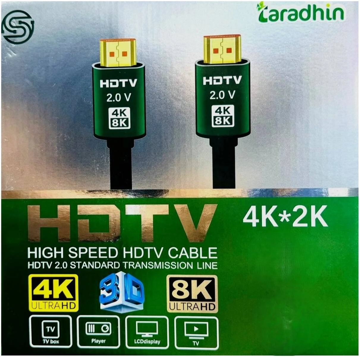 کابل HDMI تاراذهین، 3 متر، با روکش طلا، 4K Ultra HD، 60 هرتز، HDR، تا 18 گیگابیت بر ثانیه، ARC، پشتیبانی از 3D، هسته مسی، بادوام و قابل اعتماد، سازگار با کامپیوتر، لپ تاپ، تلویزیون، PS5 | THDMI-3M-4K