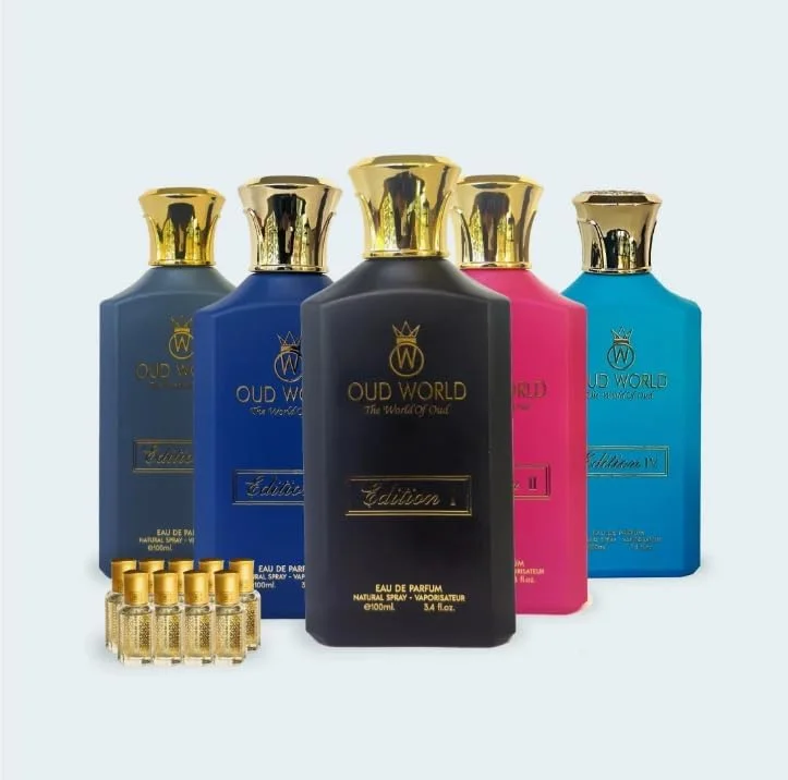 مجموعه هدیه عطر سری 1 – 5 رایحه لوکس الهام گرفته شده | ادو پرفیوم عود عربی ماندگار برای آقایان و بانوان
