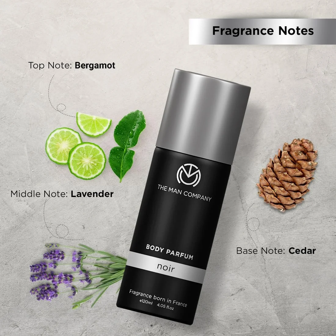 عطر بدن مردانه بدون گاز دِ مَن کامپنی - نوآر (120 میلی لیتر)