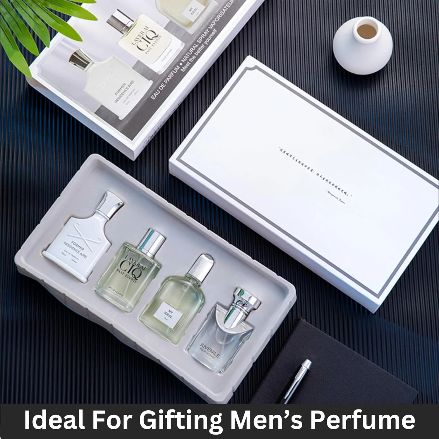 ست هدیه عطر مردانه 4 عددی ادو پرفیوم، رایحه های تازه و ماندگار مردانه، بهترین هدیه برای همسر، دوست پسر، پدر، ست عطر برای او، جعبه هدیه عطر مردانه 4x25ml (100ml)