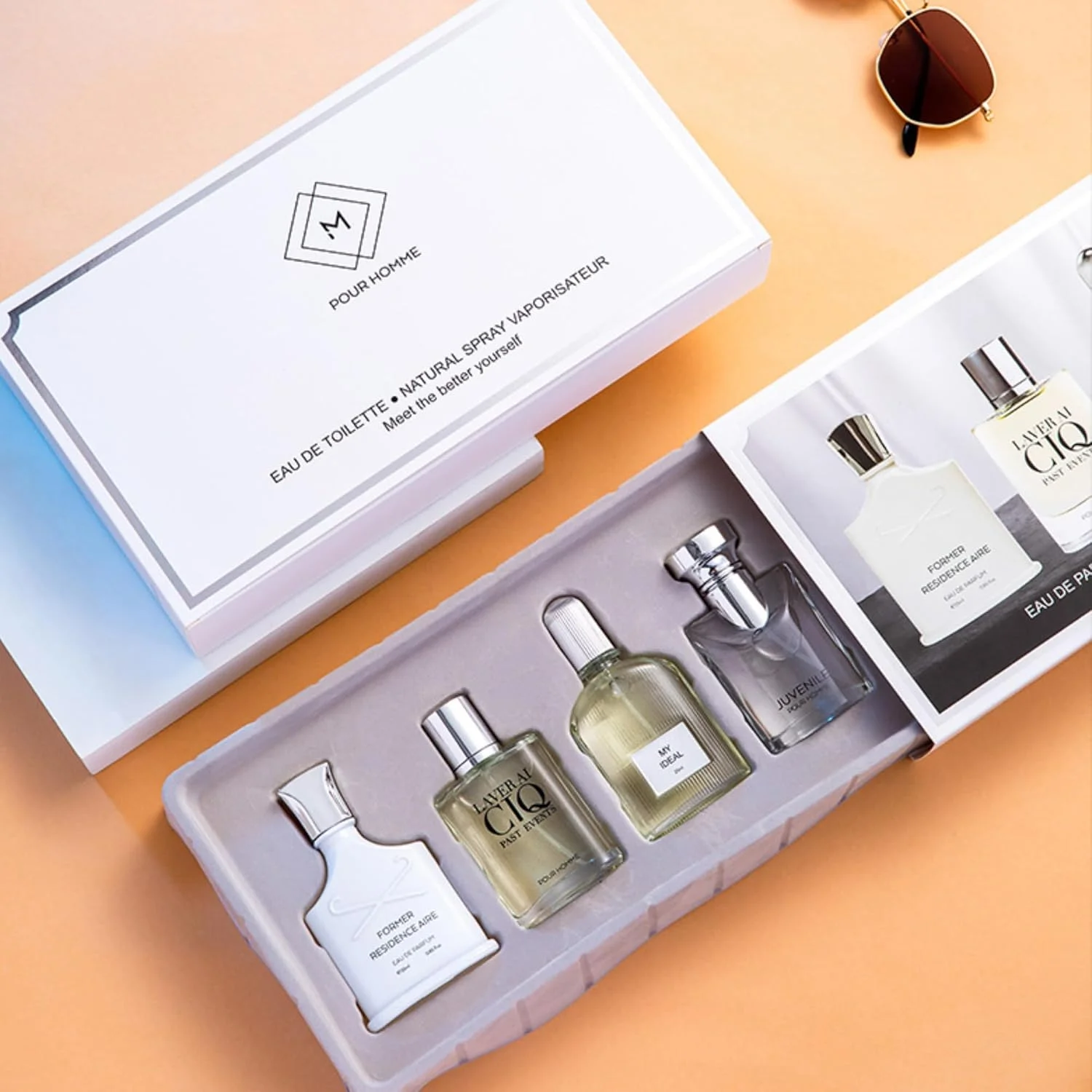 ست هدیه عطر مردانه 4 عددی ادو پرفیوم، رایحه های تازه و ماندگار مردانه، بهترین هدیه برای همسر، دوست پسر، پدر، ست عطر برای او، جعبه هدیه عطر مردانه 4x25ml (100ml)