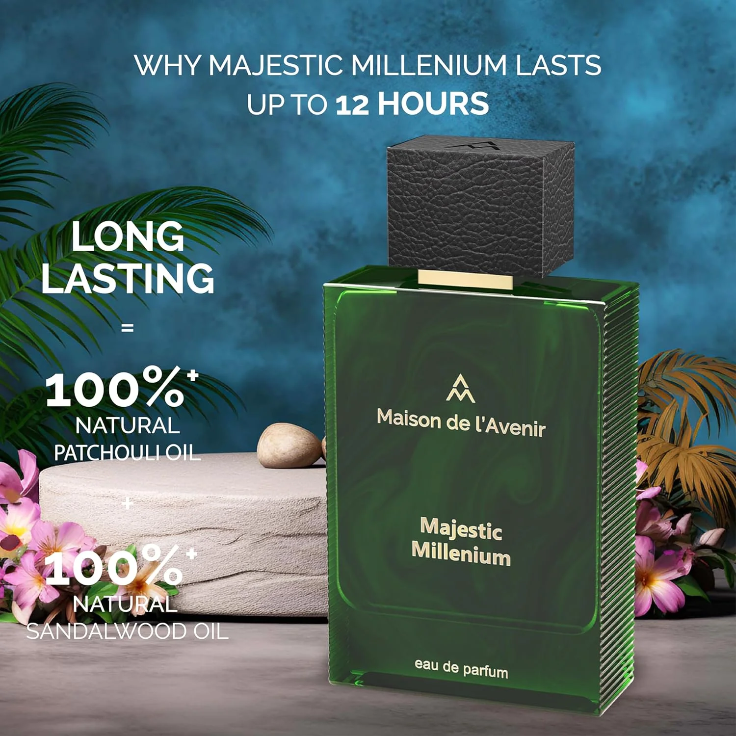 Maison de l'Avenir Majestic Millenium - عطر مردانه و زنانه - ادکلن با رایحه تند و معطر - با رایحه بادام تلخ، یاس و اسطوخودوس - ماندگاری طولانی - عطر نیش ممتاز