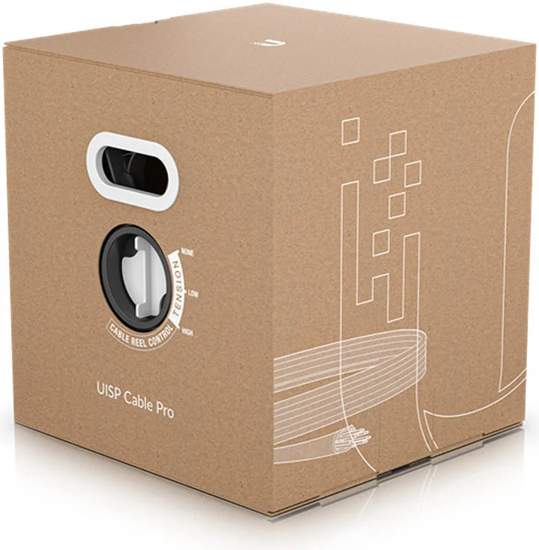 کابل اترنت Cat 5e بیرونی Ubiquiti UISP Cable Pro، درجه صنعتی، سیم مسی جامد 24 AWG، عایق و مقاوم در برابر آب و هوا، محافظت در برابر آسیب تخلیه الکترواستاتیکی، 305 متر | UISP-Cable-Pro