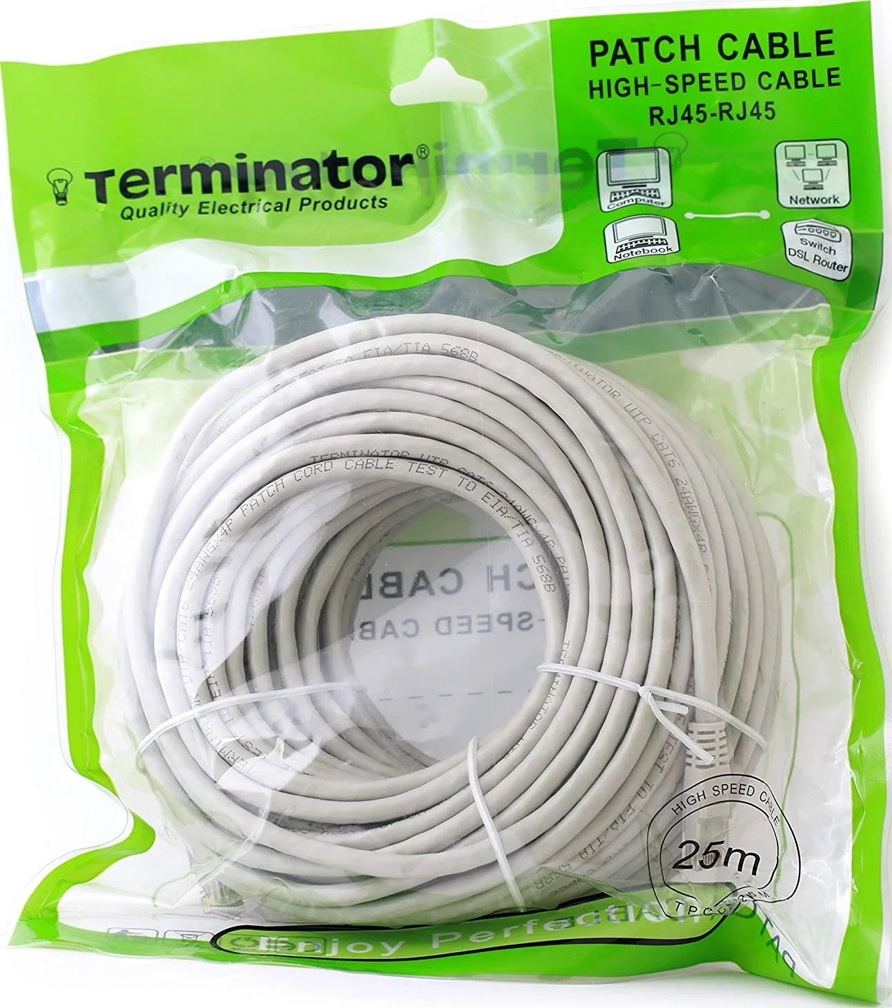 کابل شبکه پچ کورد CAT6 با سرعت بالا 25 متری - بژ | TRZ-TPCC6-25M