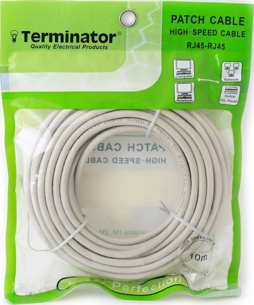 کابل شبکه RJ45 ترمیناتور با سرعت بالا 10 متری - خاکستری | TRZ-TPCC6-10M