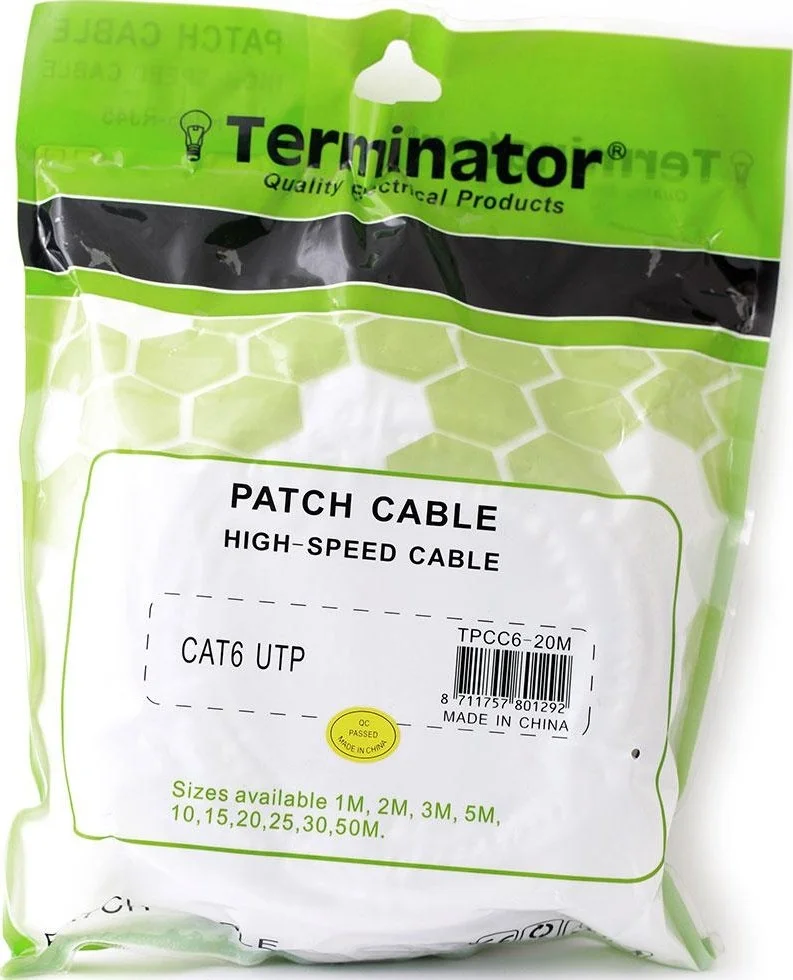 کابل شبکه ترمیناتور 20 متری - سفید | TRZ-TPCC6-20M