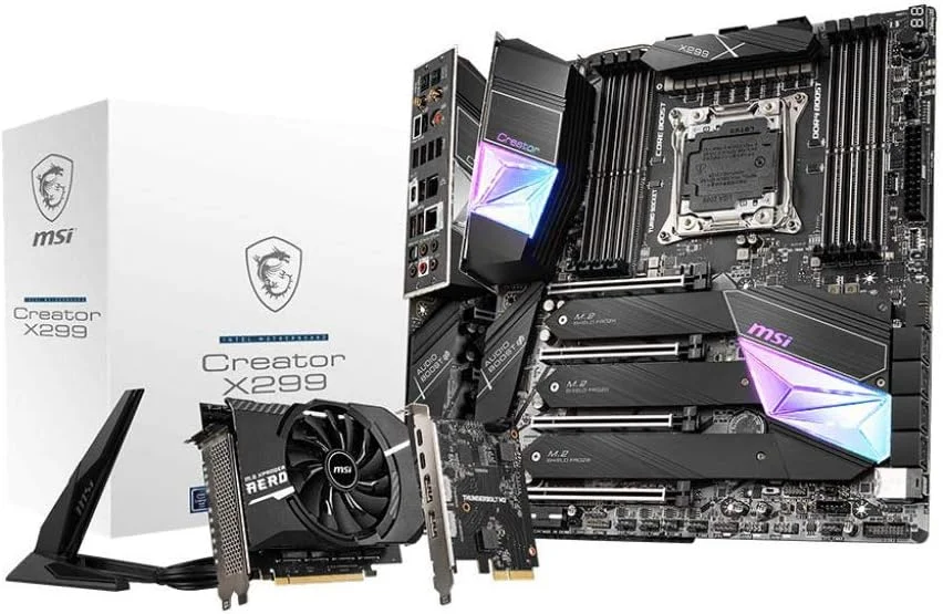 مادربرد MSI Gaming Intel X299 LGA 2066 Thunderbolt M3 Wi-Fi 6 10G LAN DDR4 USB3.2 Gen 2 SLI CFX Extended ATX (Creator X299)، مدل: CREATORX299